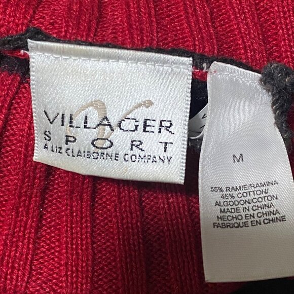 Villager Sport Christmas Cotton-Blend Mockneck Sweater Size Medium - Picture 5 of 6